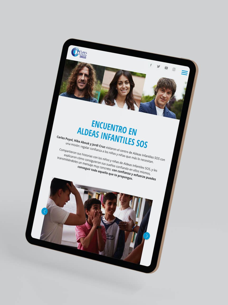 Web dinámica con protagonistas claros y destacados